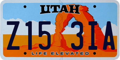 UT license plate Z153IA