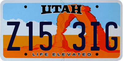 UT license plate Z153IG