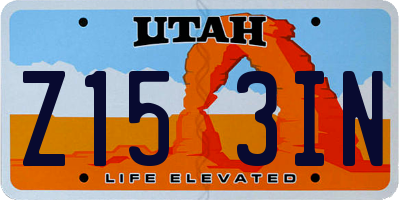 UT license plate Z153IN