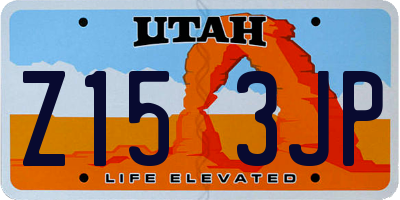 UT license plate Z153JP