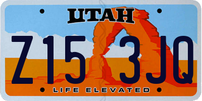 UT license plate Z153JQ