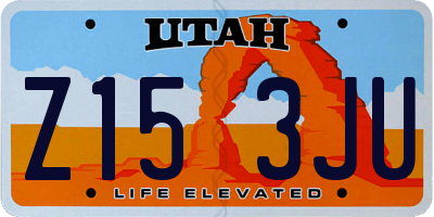 UT license plate Z153JU