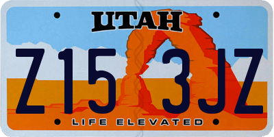 UT license plate Z153JZ