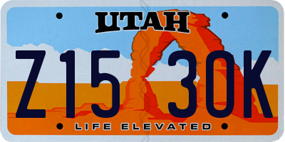 UT license plate Z153OK