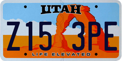 UT license plate Z153PE