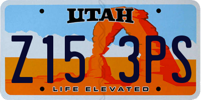 UT license plate Z153PS