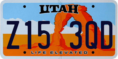 UT license plate Z153QD
