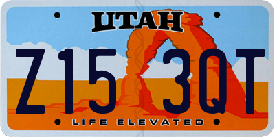 UT license plate Z153QT