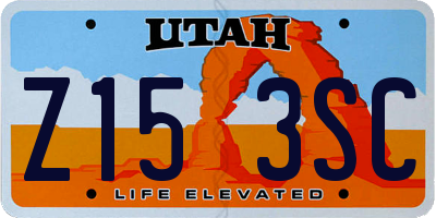 UT license plate Z153SC