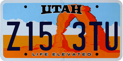 UT license plate Z153TU