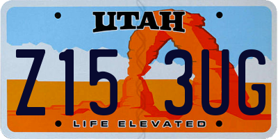 UT license plate Z153UG