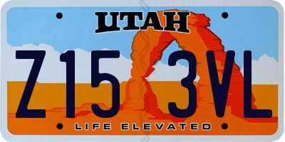 UT license plate Z153VL