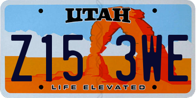 UT license plate Z153WE