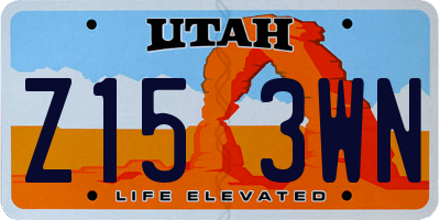 UT license plate Z153WN