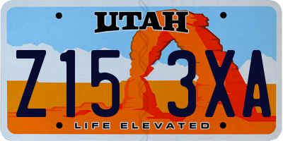 UT license plate Z153XA