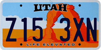UT license plate Z153XN