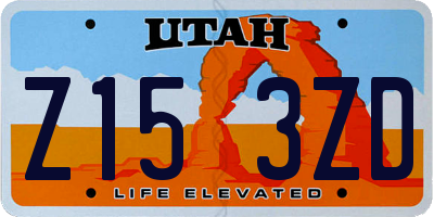 UT license plate Z153ZD
