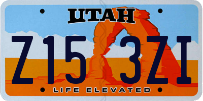 UT license plate Z153ZI
