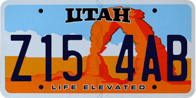 UT license plate Z154AB