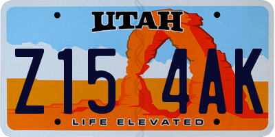UT license plate Z154AK