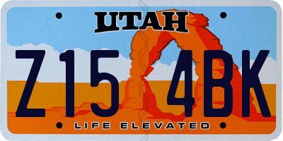 UT license plate Z154BK