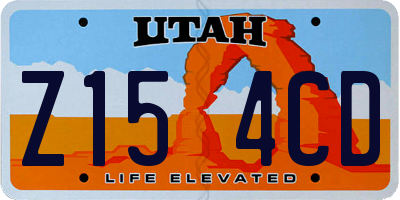 UT license plate Z154CD
