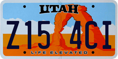 UT license plate Z154CI