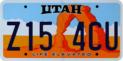 UT license plate Z154CU