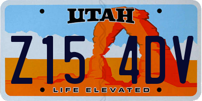 UT license plate Z154DV