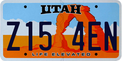 UT license plate Z154EN