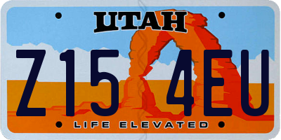UT license plate Z154EU