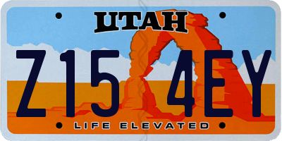 UT license plate Z154EY