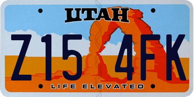 UT license plate Z154FK