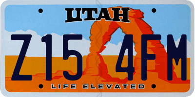 UT license plate Z154FM