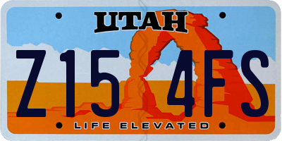 UT license plate Z154FS