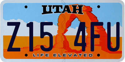 UT license plate Z154FU