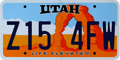 UT license plate Z154FW