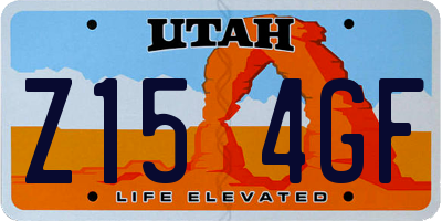 UT license plate Z154GF
