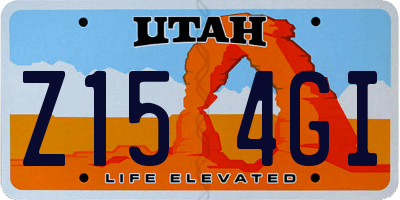 UT license plate Z154GI