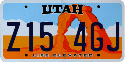 UT license plate Z154GJ