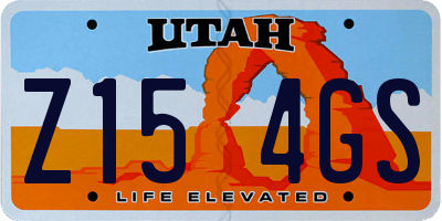 UT license plate Z154GS