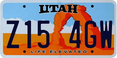 UT license plate Z154GW