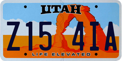 UT license plate Z154IA