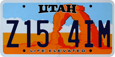 UT license plate Z154IM