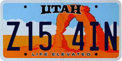 UT license plate Z154IN