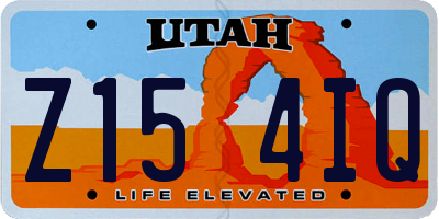 UT license plate Z154IQ