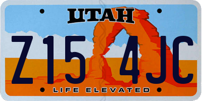 UT license plate Z154JC