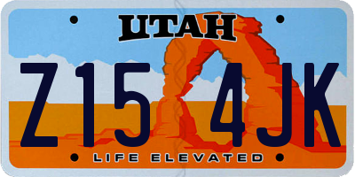 UT license plate Z154JK