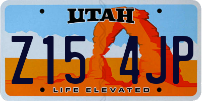 UT license plate Z154JP