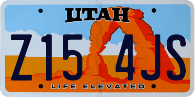 UT license plate Z154JS